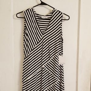 NWT Calvin Klein Striped Sleeveless Dress